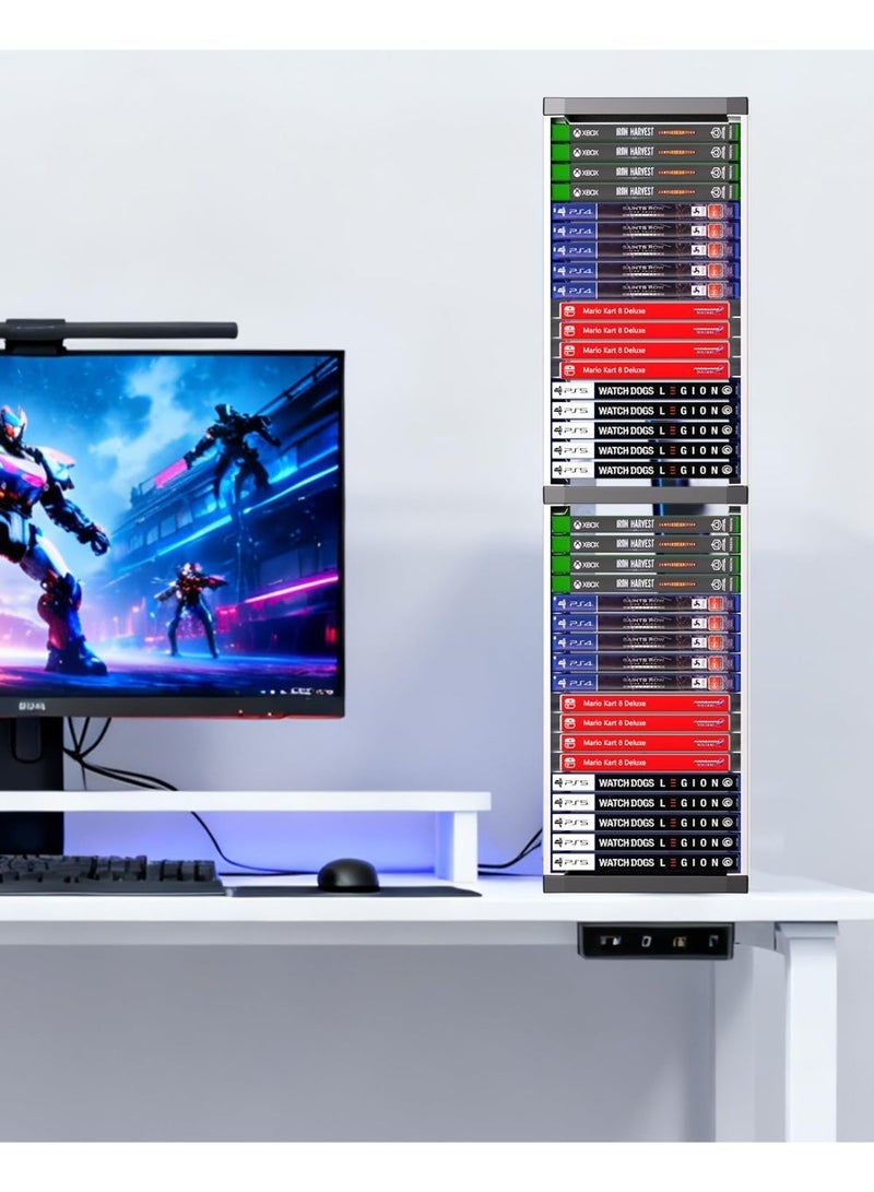 دوبي حامل تخزين ألعاب الفيديو، حامل أقراص ألعاب عالمي لأجهزة PS5/ PS4/ PS3/ Switch/ Xbox Series S & X/Xbox one Game، يتسع لـ 36 قرص ألعاب - Image 5